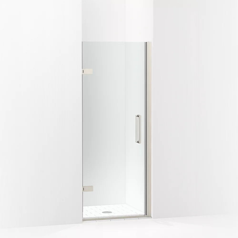 Kohler Frameless pivot shower door, 71-5/8" H x 29-5/8 - 30-3/8" W, with 3/8" thick Crystal Clear glass
