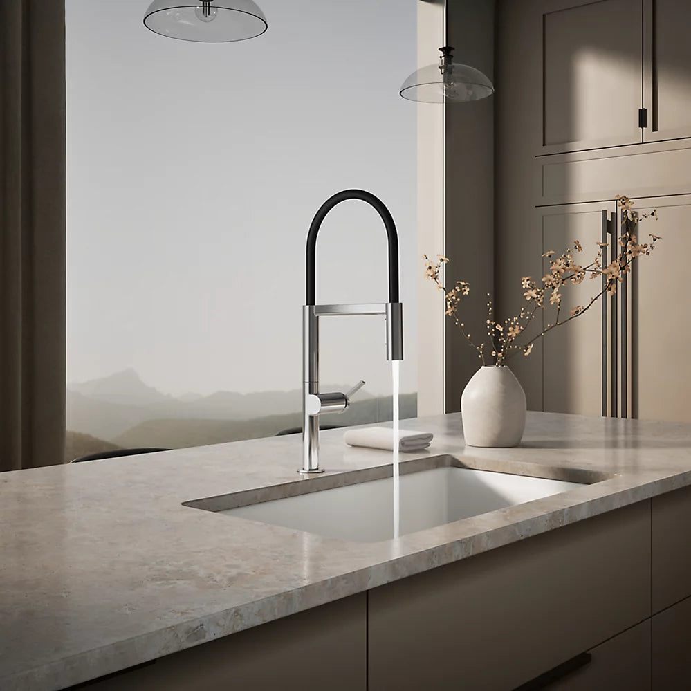 Kohler Semi-professional kitchen sink faucet with two-function sprayhead