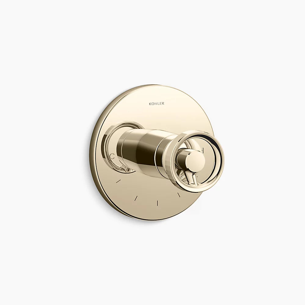 Kohler MasterShower® temperature control valve trim with Industrial handle