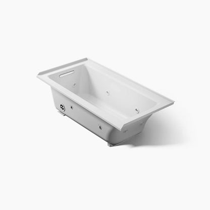 Archer 60" x 30" alcove whirlpool bath with Bask heated surface, left drain