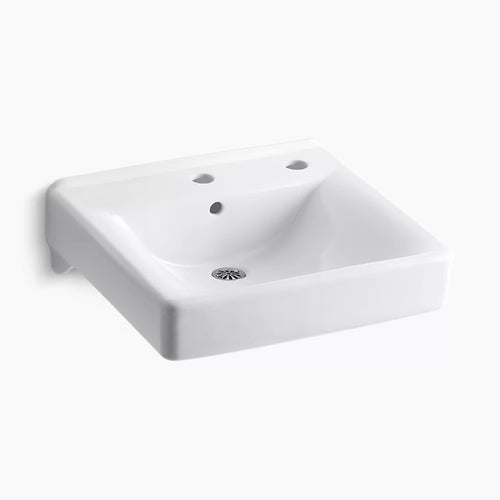 Kohler 20" x 18" wall-mount/concealed arm carrier bathroom sink right-hand soap dispenser hole