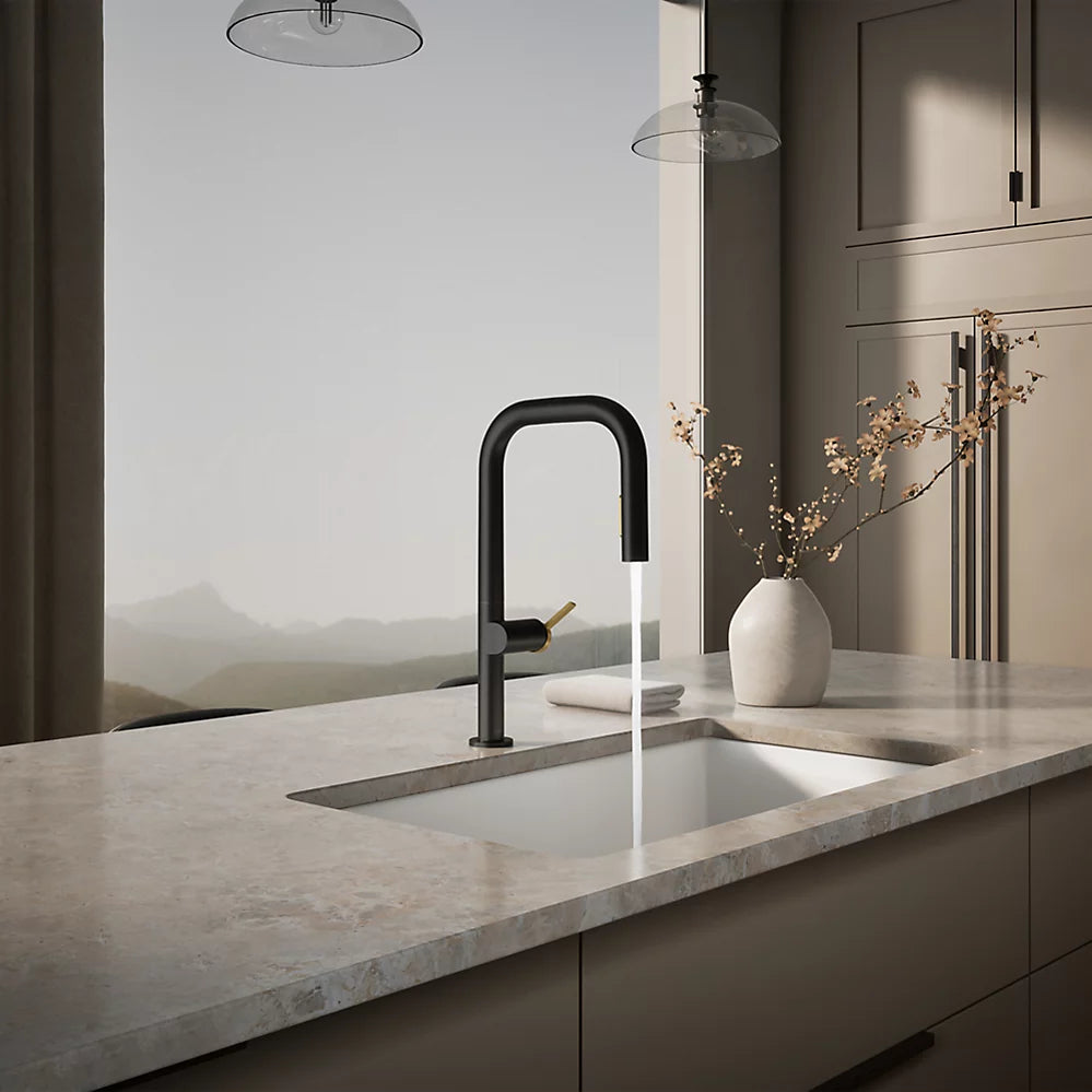 Kohler Components® Pull-down kitchen sink faucet with two-function sprayhead