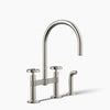 Kohler Billet® Two-hole bridge kitchen sink faucet with side sprayer