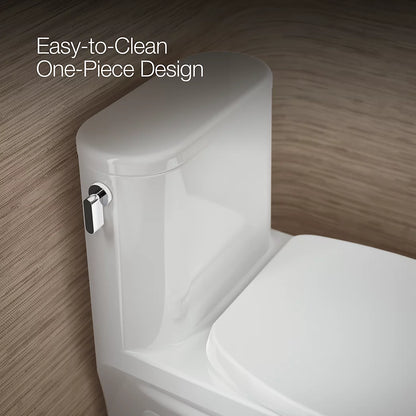 Spacity™ One-piece compact elongated toilet with skirted trapway, 1.28 gpf