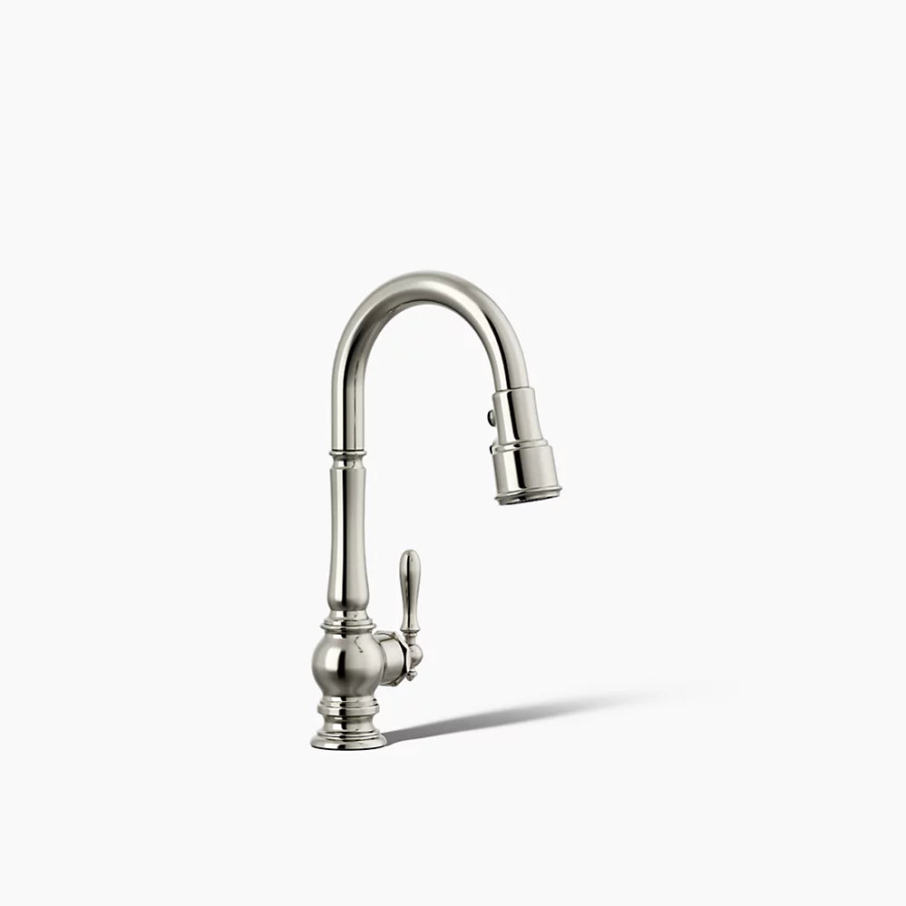Kohler Artifacts® Pull-down kitchen sink faucet with three-function sprayhead
