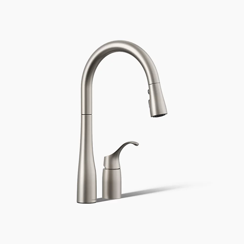 Kohler Simplice® Pull-down kitchen sink faucet with three-function sprayhead