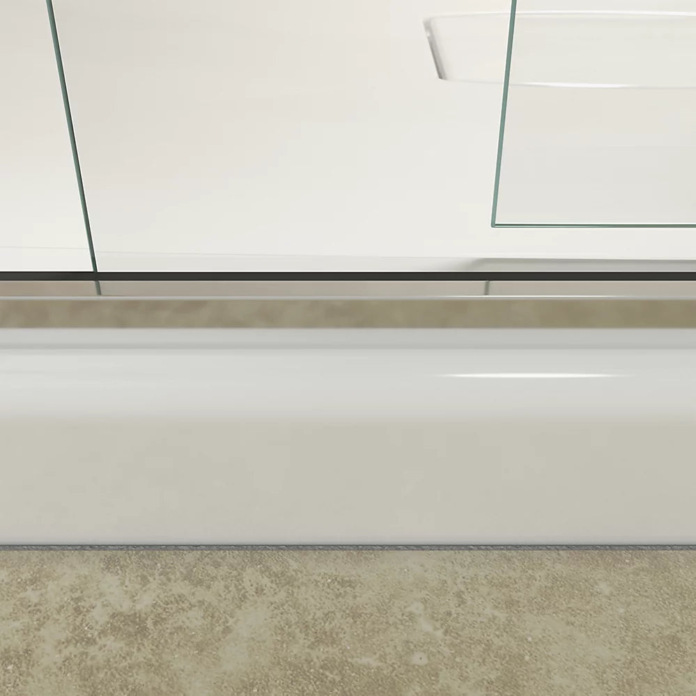 Kohler Levity Sliding shower door, 74" H x 43-5/8 - 47-5/8" W, with 1/4" thick Crystal Clear glass
