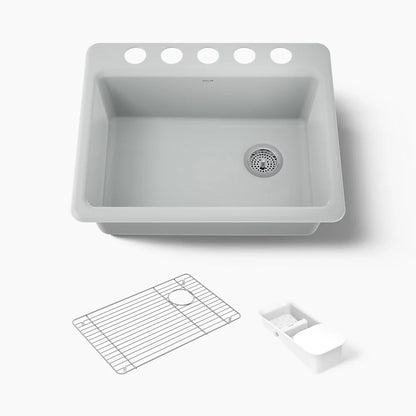 Kohler Riverby® 27" undermount single-bowl workstation kitchen sink