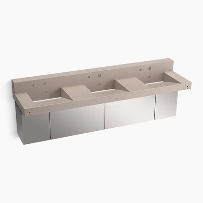 Kohler 90" wall-mount basin lavatory system with backsplash