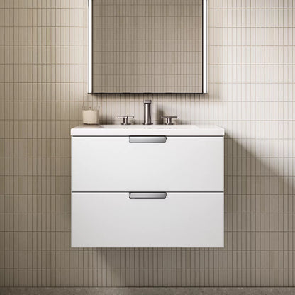 Kohler 24" wall-hung bathroom vanity cabinet with sink and quartz top
