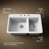 Kohler Riverby® 33" top-mount double-bowl kitchen sink