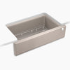 Kohler 34" undermount single-bowl farmhouse kitchen sink with fluted design