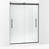 Kohler Frameless sliding shower door, 81-5/8" H x 56-5/8 - 59-5/8" W, with 3/8"-thick Crystal Clear glass