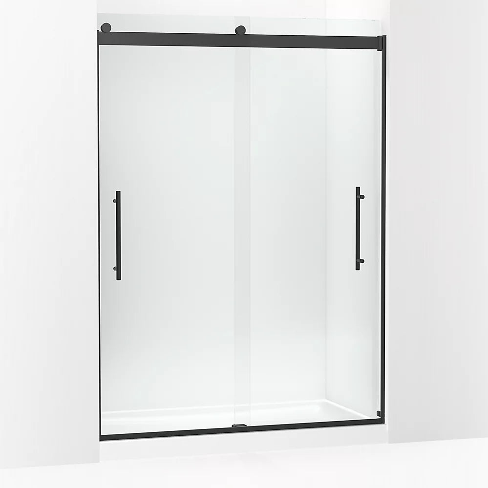 Kohler Frameless sliding shower door, 81-5/8" H x 56-5/8 - 59-5/8" W, with 3/8"-thick Crystal Clear glass