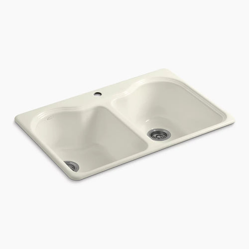 Kohler Hartland® 33" top-mount double-bowl kitchen sink
