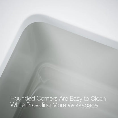 Kohler Riverby® 33" undermount double-bowl workstation kitchen sink