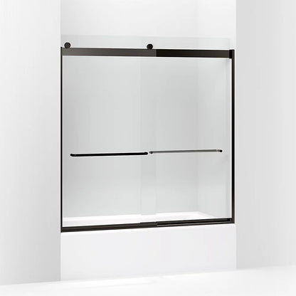 Kohler Sliding bath door, 62" H x 56-5/8 - 59-5/8" W, with 1/4" thick Crystal Clear glass