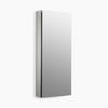 Kohler 15" W x 36-1/8" H aluminum single-door medicine cabinet with 107 degree hinge