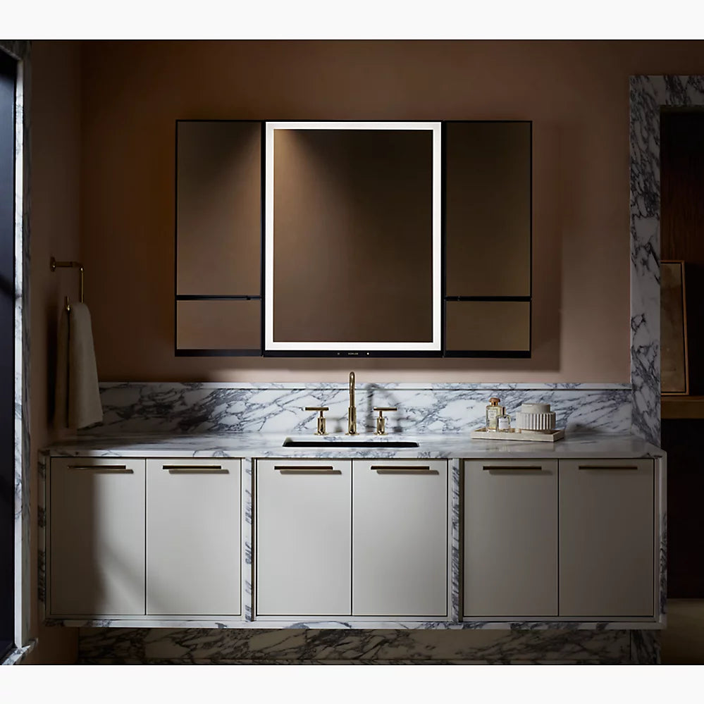 Kohler 24" x 32" lighted framed medicine cabinet, right-hinged