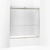 Kohler Sliding bath door, 62" H x 56-5/8 - 59-5/8" W, with 1/4" thick Frosted glass