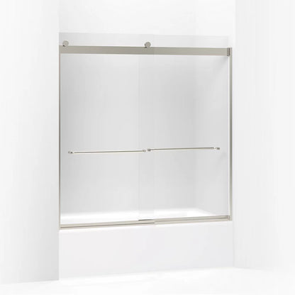 Kohler Sliding bath door, 62" H x 56-5/8 - 59-5/8" W, with 1/4" thick Frosted glass