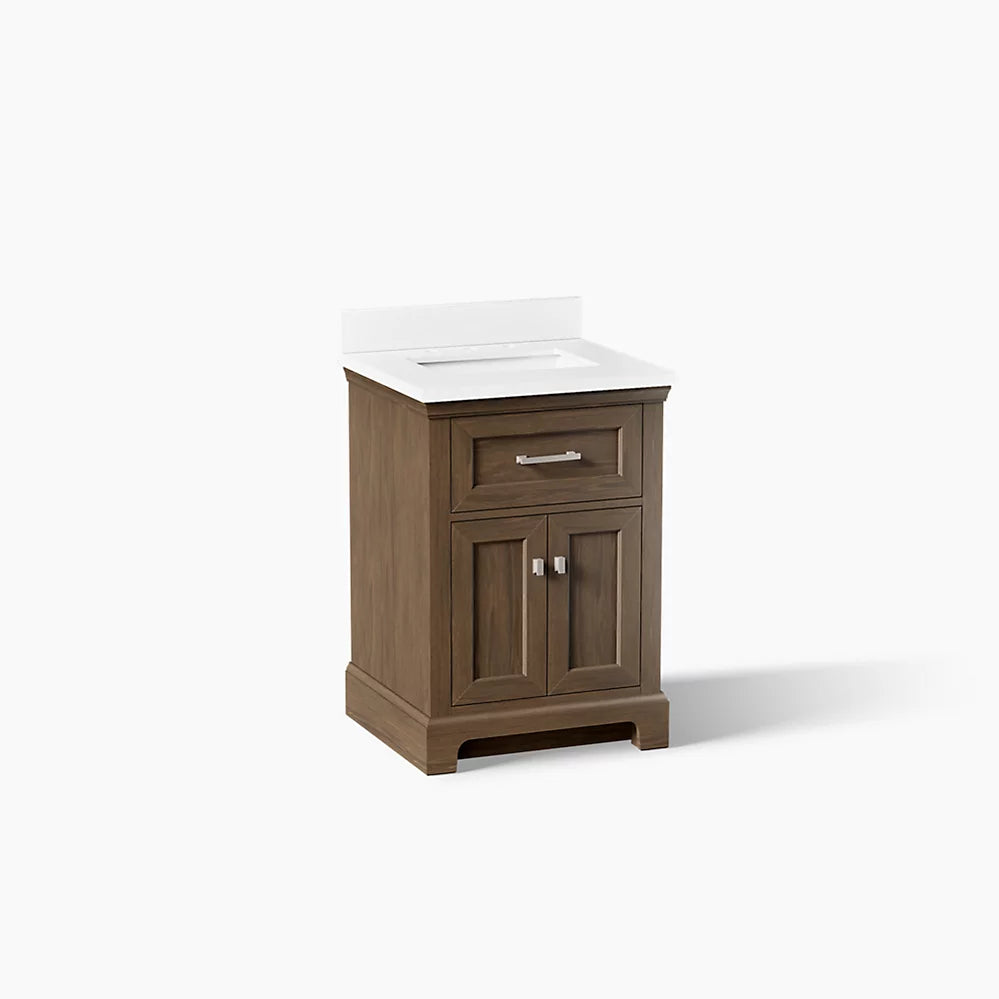 Kohler Charlemont Cabinet and Quartz Top 24-Inch Single-Sink Bathroom Vanity