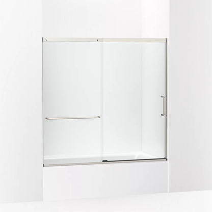 Kohler Sliding bath door, 56-3/4" H x 56-1/4 - 59-5/8" W with heavy 5/16" thick Crystal Clear glass