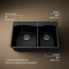Kohler Kennon® 33" top-/undermount double-bowl kitchen sink