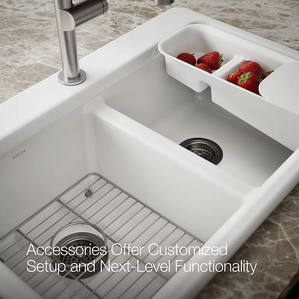 Kohler Riverby® 33" top-mount double-bowl workstation kitchen sink