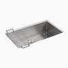 Kohler 32" undermount single-bowl kitchen sink with accessories