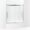 Kohler Frameless sliding bath door, 61-9/16" H x 56-5/8 - 59-5/8" W, with 3/8"-thick Crystal Clear glass