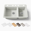 Kohler Riverby® 33" undermount double-bowl workstation kitchen sink