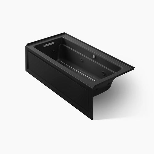 Kohler Archer 66" x 32" alcove whirlpool bath with Bask heated surface, left drain
