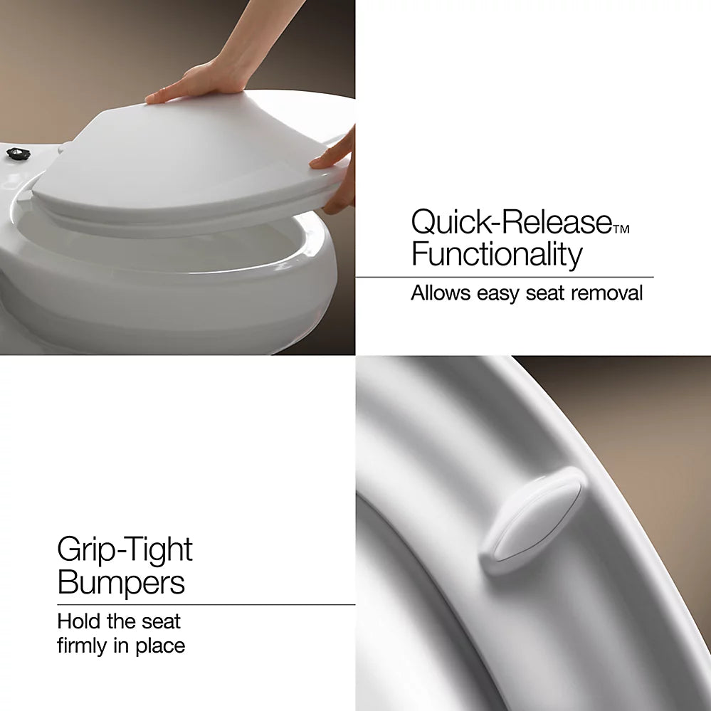 Kohler ReadyLatch® Quiet-Close™ round-front toilet seat