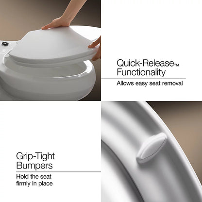 Kohler ReadyLatch® Quiet-Close™ round-front toilet seat