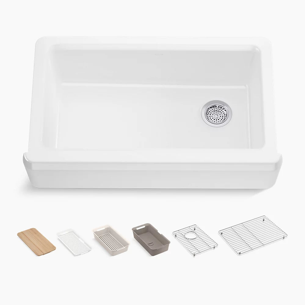 Kohler 35-3/4" undermount single-bowl farmhouse workstation kitchen sink