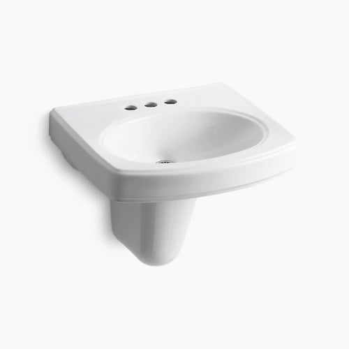 Pinoir® 22" oval wall-mount bathroom sink with glazed underside