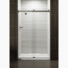 Kohler Levity Sliding shower door, 74" H x 43-5/8 - 47-5/8" W, with 1/4" thick Crystal Clear glass