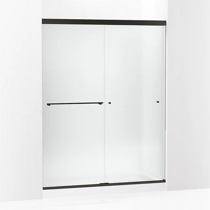 Kohler Sliding shower door, 76" H x 56-5/8 - 59-5/8" W, with 5/16" thick Frosted glass