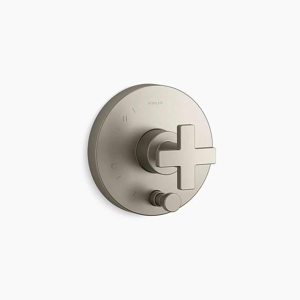 Kohler Rite-Temp® valve trim with push-button diverter and cross handle