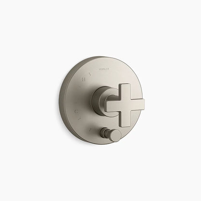 Kohler Rite-Temp® valve trim with push-button diverter and cross handle