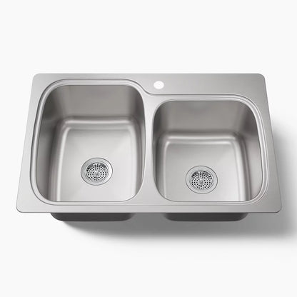Kohler Verse™  33" top-/undermount double-bowl kitchen sink
