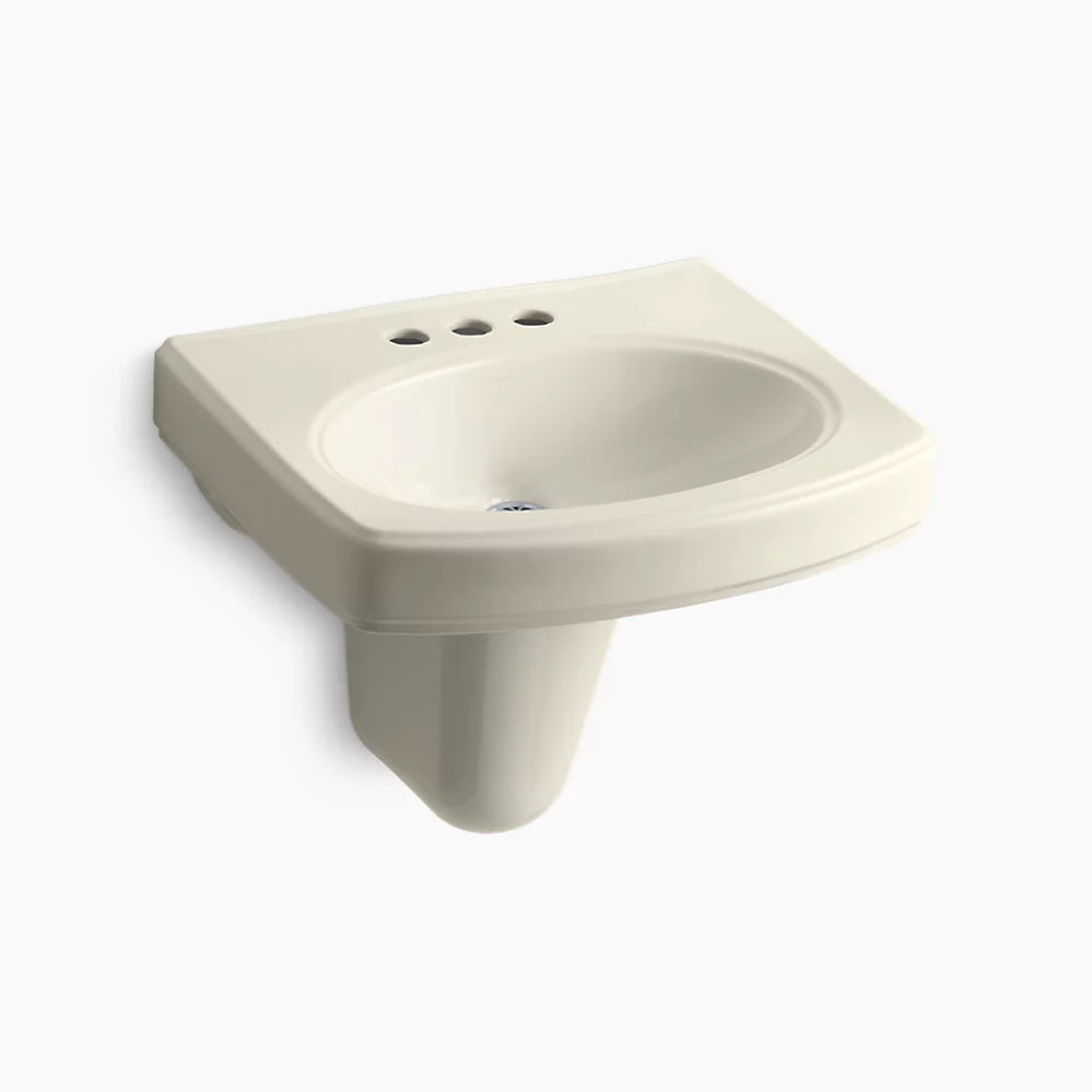Pinoir® 22" oval wall-mount bathroom sink with glazed underside