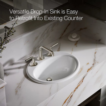 Kohler 19-1/4" oval drop-in bathroom sink