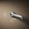Kohler Wall-mount bath spout with Straight design, 8"