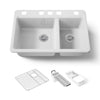 Kohler Riverby® 33" undermount double-bowl workstation kitchen sink