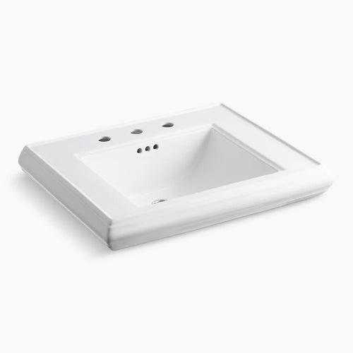 Kohler Pedestal/console table bathroom sink basin with 8" widespread faucet holes