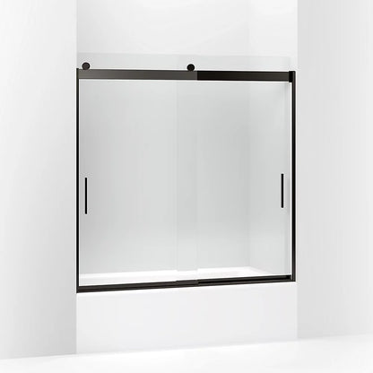 Kohler Sliding bath door, 59-3/4" H x 56-5/8 - 59-5/8" W, with 1/4" thick Crystal Clear glass
