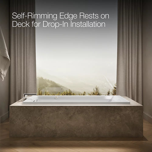 Kohler Archer Heated Bubblemassage Air Bath With Bask Heated Surface 72 x 36-Inch Drop-In Bathtub