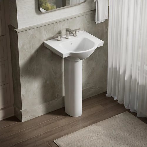 Kohler 21" rectangular pedestal bathroom sink